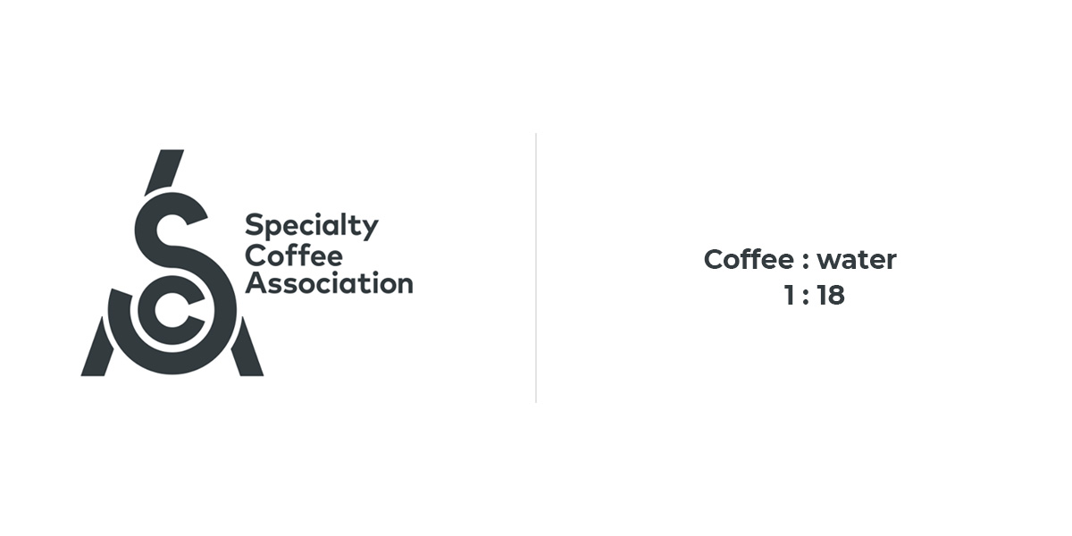 "Specialty Coffee Association" Golden Ratio of coffee and water given 1:18