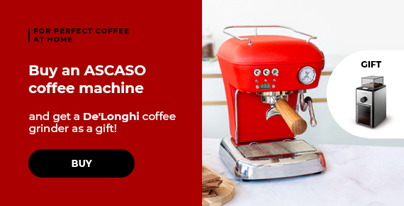 "Buy an ASCASO coffee machine and get  a De'Longhi coffee grinder as a gift!"