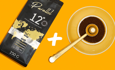 When buying ground coffee for £25 or more, get a coffee scoop-clip as a gift