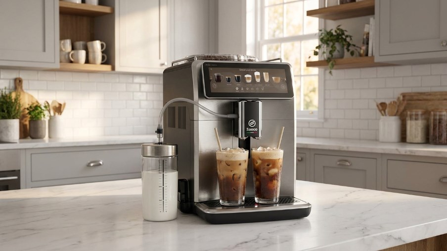 Saeco coffee machine with iced coffee and iced latte functions
