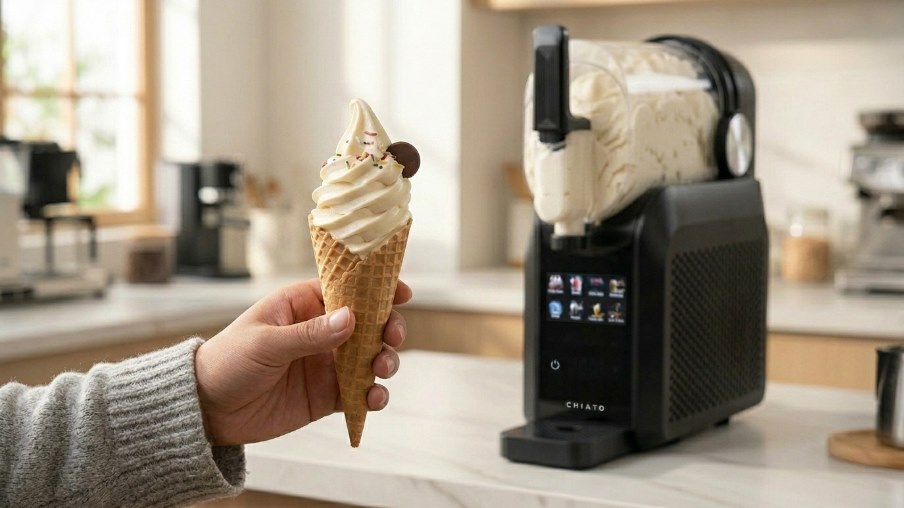 soft ice cream with CHiATO slushiePLAY Soft Ice Cream & Slushie Maker.