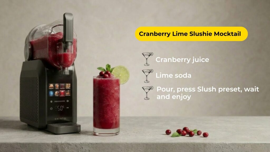 Cranberry Lime Mocktail with a Slushie Maker